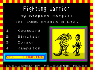 Fighting Warrior title screen for ZX Spectrum